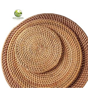 Vietnam Handmade Natural Rattan Plate Pattern <b>Tablemat</b> & Picnic Basket for Household Home Decoration - Product Image 6