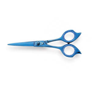 Ciseaux de coupe de cheveux de barbier de meilleure qualité ciseaux de coupe de cheveux en acier inoxydable enduits de couleur bleue avec vis réglable - Product Image 3