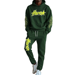 ชุดวอร์มออกกำลังกายผู้ชาย ผ้าฟลีซ 100% ผ้าฝ้าย ไซส์ใหญ่ เสื้อฮู้ดดี้และกางเกงขายาว สำหรับผู้ชาย พร้อมดีไซน์ตามสั่ง - Product Image 1