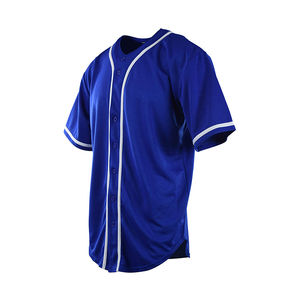 OEM 100% poliéster sólido liso botón abajo camisa de béisbol Unisex Softball Jersey de COSH ropa deportiva fabricante y exportador - Product Image 6