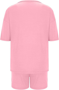 ชุดกางเกงขาสั้น2ชิ้น & เสื้อยืดสไตล์ไฮสตรีทระบายอากาศได้ดีฤดูร้อนสีพื้น - Product Image 4