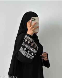 Elegante modesto diseñador Abayas para mujeres bordado a mano mangas Formal Dubai vestidos tela transpirable tradicional musulmán - Product Image 2