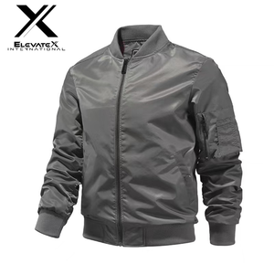 Chaqueta de bombardero de vuelo de Otoño de poliéster/algodón de piloto de alta calidad para hombre, prendas de vestir exteriores con cremallera a prueba de viento, soporte de moda de talla grande con capucha - Product Image 4