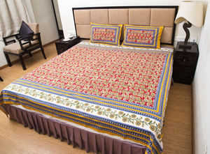 Custom Wholesale Luxury Designs King Microfiber CottonPure Cotton Jaipuri Printed Double Hand Block Bed <b>Sheet</b> Cotton Printed - Product Image 3