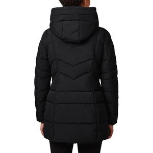 Hiver 2024 Noir Capuche Manches Longues Imperméable Coupe-Vent Blouson Casual Solid Color Customize Puffer Jacket Women - Product Image 4