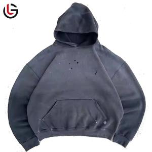 Top 2025 meilleure vente personnalisée de haute qualité hommes lavage à l'acide sweats à capuche hiver 100% coton polaire séchage rapide et respirant qualité supérieure - Product Image 1