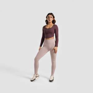 Leggings en tricot rose sans couture Dexter - Product Image 4