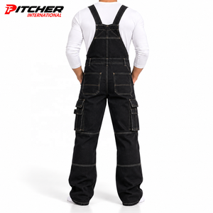 Custom <b>Mens</b> Denim Bib Overalls Washed Denim Utility Pockets <b>for</b> Fashion Brands Private Label Low MOQ - Product Image 3