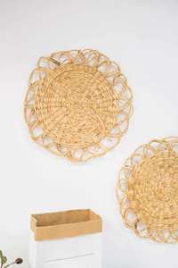 Modern Boho Woven Seagrass Placemat <b>Round</b> Dining <b>Tablemat</b> and Coasters Natural Rattan with New Style for Home Use - Product Image 3