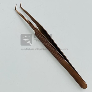 แหนบต่อขนตาแบบด้ามจับเพชร90องศาพลาสม่าสีโรสโกลด์ญี่ปุ่นปลายแหลมทำจากสแตนเลสยี่ห้อส่วนตัว - Product Image 5