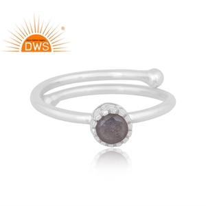 Handcrafted Design Fine Sterling Silver Natural <b>Labradorite</b> Gemstone Stackable <b>Ring</b> Custom Jewelry Manufacturer - Product Image 2