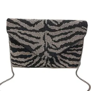 Handmade animal print beaded lined clutch Multipurpose Clutch Utility Bag For Women