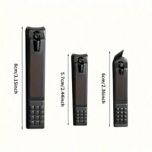 ชุดกรรไกรตัดเล็บสแตนเลสสีดำด้าน 3 ชิ้น ใบมีดตรง แข็งแรง ทนทาน สำหรับเล็บมือ เล็บเท้า และเล็บขบ สำหรับผู้ชาย - Product Image 6