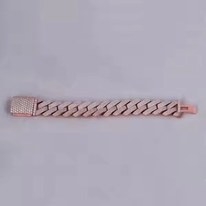 Pulsera cubana de Plata de Ley 925 chapada en oro pesado personalizada, joyería de moissanita de Hip Hop para bodas y fiestas, Idea de regalo - Product Image 1