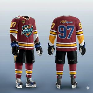 Maillots de hockey sur glace pour hommes de qualité supérieure - 100% polyester, impression personnalisée, logo sur le devant, tissu respirant, service OEM pour les clubs américains - Product Image 5