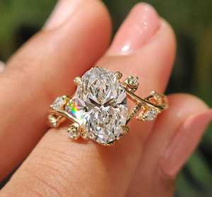 Achat en gros de bagues en moissanite 1 carat taille ovale, en argent 925, clarté VVS, éclat premium, sans nickel, sans plomb, fournisseur de bijoux - Product Image 5