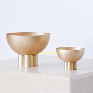 Cuenco de fruta de Pedestal de Metal antiguo dorado, ensaladera decorativa con borde festoneado, centro de mesa elegante para mesa de comedor, fiesta de boda - Product Image 2