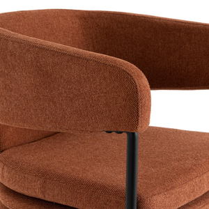 <span class=keywords><strong>Chaise</strong></span> <span class=keywords><strong>de</strong></span> salle à manger moderne en forme <span class=keywords><strong>de</strong></span> tonneau, rembourrée et douce, avec accoudoirs, en tissu et pieds en métal, pour la maison, le salon - Product Image 5