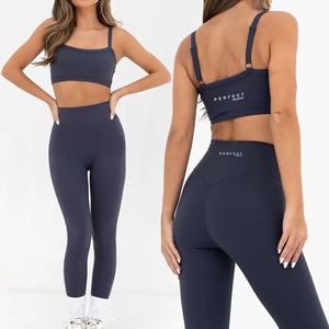 High Quality 2 Piece Fitness <b>Yoga</b> Wear Set Custom Logo Quick Dry Breathable <b>Sexy</b> Gym Sportswear Leggings set Active wear Sets - Product Image 5
