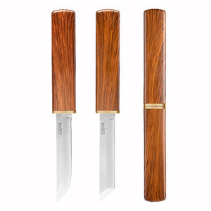 Couteaux doubles Canard mandarin Double dragon et phénix Mouton Couteaux coulissants double face Plastique avec manche en marbre couleur bois - Product Image 5