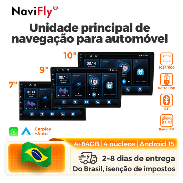 Navifly Brazil Stock NOT Tax Fast Shipping X2 Car Radio Multimedia Screen Car DVD Player Support Wifi BT for Universal Car Model