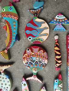 Pescado de madera colgante pintado/artesanías decorativas sin pintar de Vietnam Loto Azul decoración del hogar Decoración tendencia caliente tallada - Product Image 6