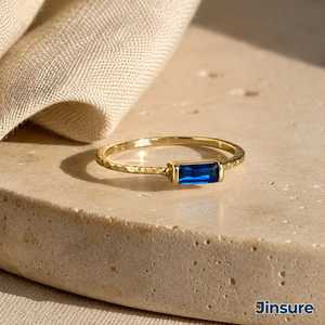 Anello da Donna Geometrico con Taglio a Gradino Rettangolare e Incastonatura a Castone, Gioiello di Moda per Ogni Giorno - Product Image 6