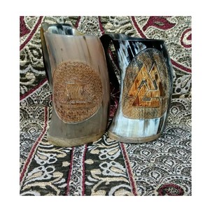 Taza para beber de cuerno de búfalo pulido auténtico/copa de cuerno de cerveza vikinga en Star Crafts India para el hogar calidad duradera de lujo - Product Image 4