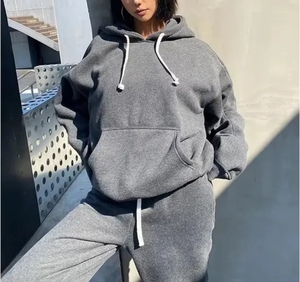 Ropa de Mujer de Alta Calidad, Conjunto de Dos Piezas Personalizado con Logotipo, Conjunto de Sudadera con Capucha de Dos Piezas para Mujer - Product Image 2