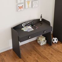 Bureau d'étude pour enfants tout-terrain au design moderne, noir, en panneau de particules de 18 mm, produit en bois démontable, pour hôtel turc et salon
