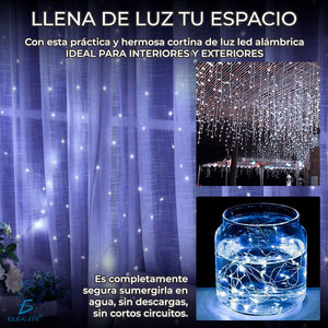 Catena Luminosa a LED Bianca per Decorazioni Natalizie, Corpo Lampada in PVC con Applicazione in Rame per Giardino - Product Image 2