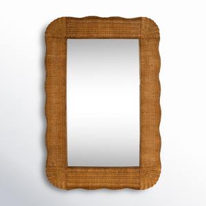 Espejo plano rectangular de ratán, decoración de baño única, decoración de pared interior hecha a mano India - Product Image 2