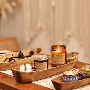 Plat de service en bois d'acacia de qualité supérieure, artisanal, en forme de bateau, bol décoratif pour desserts ou décoration d'intérieur, en provenance du Vietnam - Product Image 4