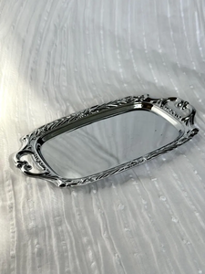 <b>Ornamental</b> Aluminum And Brass Serving Tray With Antique Shine Designed For Elegant Parties Luxury Hotels And <b>Family</b> Homes - Product Image 4