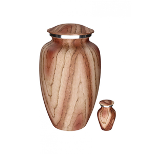 Urnes de crémation de 10.5 "de style américain durable en aluminium fini en métal fini accrocheur pour une utilisation funéraire de cendres humaines adultes - Product Image 3