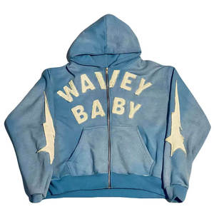 Venta al por mayor 450 gramos Sudaderas con capucha de peso pesado en blanco Streetwear Logotipo personalizado de gran tamaño de algodón Lavado ácido Sudaderas con capucha de los hombres - Product Image 1