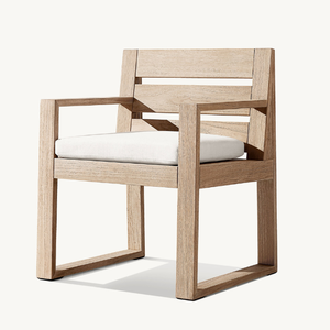 Single chair with teak wood arms equipped with soft and durable foam for outdoor use that is weather-resistant - Product Image 2