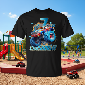 T-shirt Monster Truck pour garçons de 7 ans, cadeau parfait pour le 7e anniversaire - Product Image 3