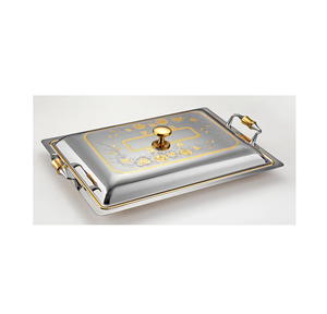 Decoración Catering Uso de servicio para servidor de alimentos Bandeja de plato de servicio de metal de acero inoxidable con tapa para mesa de fiesta de boda - Product Image 4