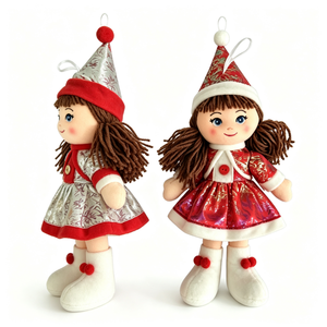 customized Christmas Elf Cloth Rag <b>Doll</b> Set, Festive Holiday Fabric Plush <b>Doll</b> Pair, Xmas Ornament Textile <b>Dolls</b> - Product Image 6