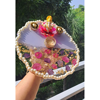 Assiette d'offrande exclusive en résine avec statue de Ganesh, thali décoratif pour la fête de Diwali, décoration de temple à domicile