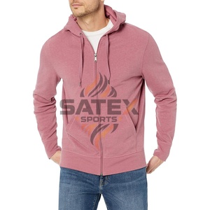 Sweat à capuche zippé pour homme 360 GSM Impression sérigraphique personnalisée Broderie Teinture unie 100% coton Écologique Prix raisonnable Hiver - Product Image 1