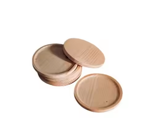 Dessous de verre à thé en bois poli Tasse élégante Dessous de verre en bois fabriqué à la main par l'artisanat en croissant - Product Image 6
