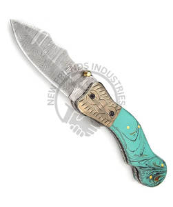 Brand New Edition Handmade Damascus Steel EDC Knife Folding Pocket Knife Hunting & Camping Knife ODM Customizable <b>Gift</b> for Men - Product Image 5