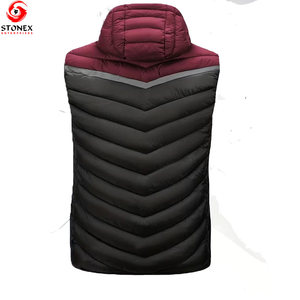 Best Manufacturing Men's Winter Waterproof Quick Dry 100% Polyester Puffer <b>Vest</b> Hooded Collar Windproof Warm Fully Custom - Product Image 2