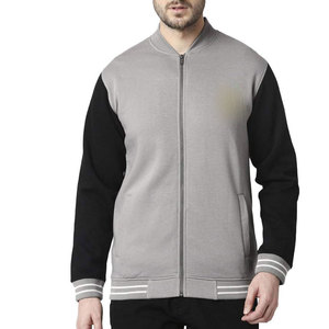 Blouson universitaire pour homme, conception personnalisée en usine, zippé, imperméable, respirant, en sherpa épais, broderie frontale, fabricant - Product Image 1