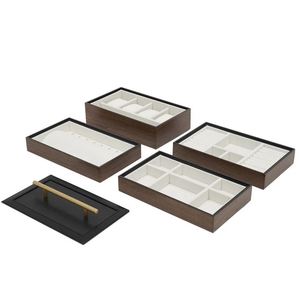 กล่องเครื่องประดับไม้คุณภาพสูงสําหรับตกแต่งโต๊ะเครื่องแป้งที่บ้านสําหรับเครื่องประดับแหวนต่างหูจี้สร้อยคอจัดเก็บกรณี - Product Image 3