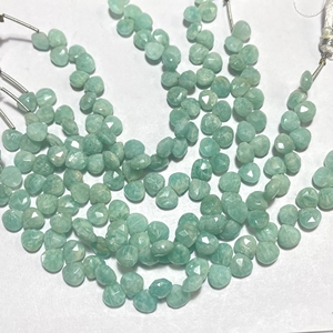 Cuentas de Briolette con forma de corazón facetado de amazonita, cuentas de piedras preciosas calibradas de 6MM de buena calidad, suministros de cuentas al por mayor - Product Image 6