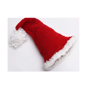 Noël fait à la main laine Crochet rouge solide noël bébé vêtements hiver bébé vêtements ensemble pour enfants Photoshoots mode photographie - Product Image 2