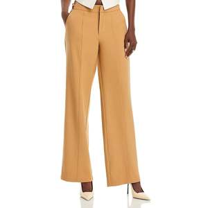 Pantaloni Casual da Donna a Gamba Larga Avec Les Filles, Colore Cammello con Vita Traforata, Design Traspirante e Stropicciato, Vita Media - Product Image 1